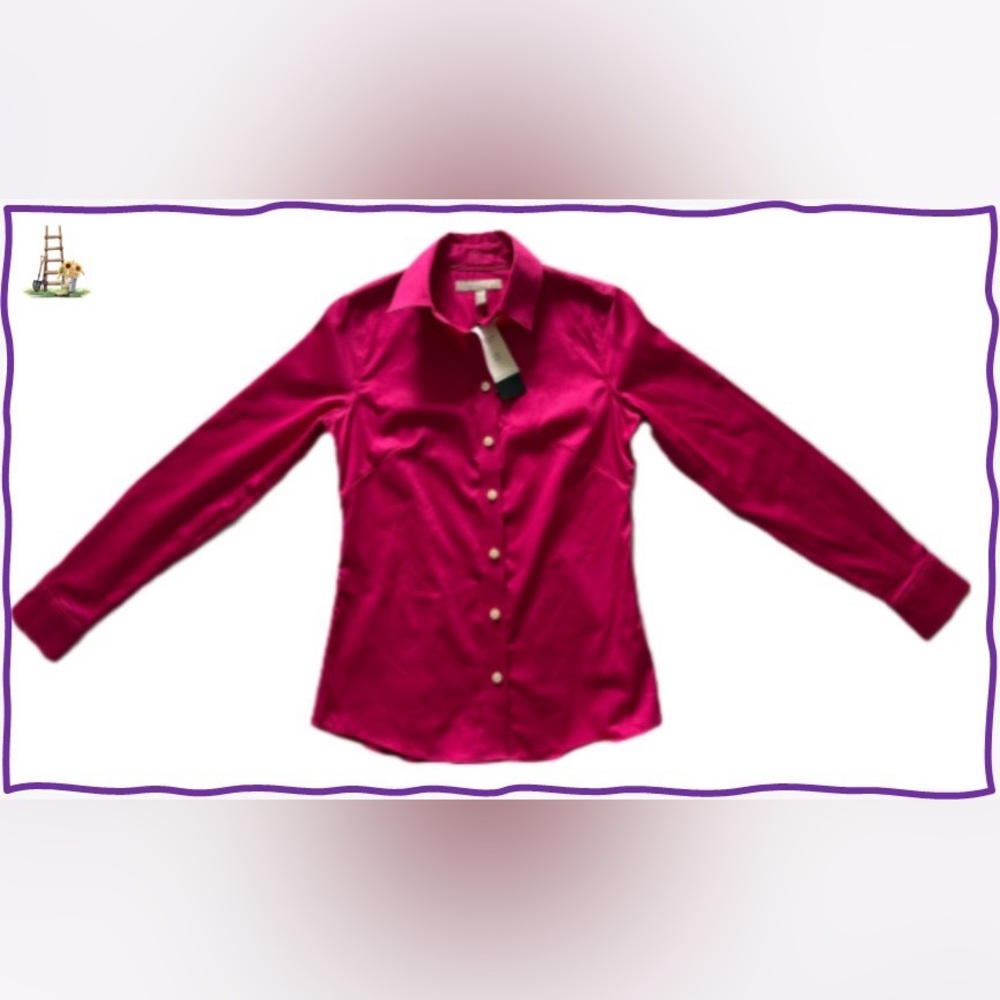 NWT-Banana Republc Silky Button-Front Women’s Shirt Fucshia